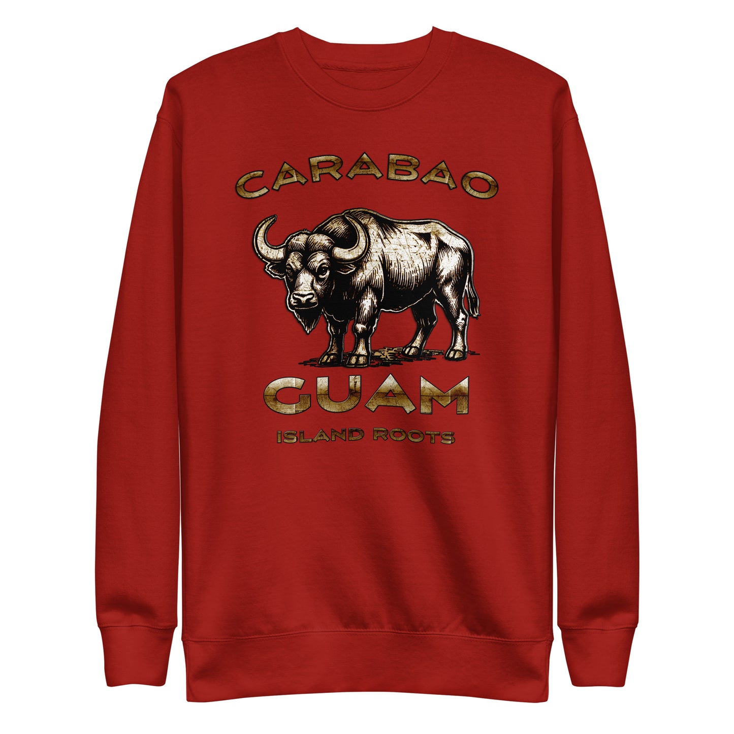 Cardinal Carabao Guam Island Roots Crewneck Sweatshirt product mockup by JAN Creations