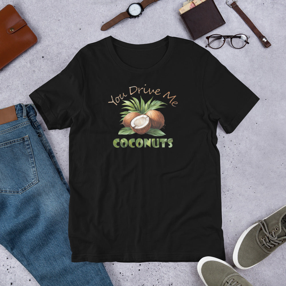 Black You Drive Me Coconuts Tee product mockup by JAN Creations