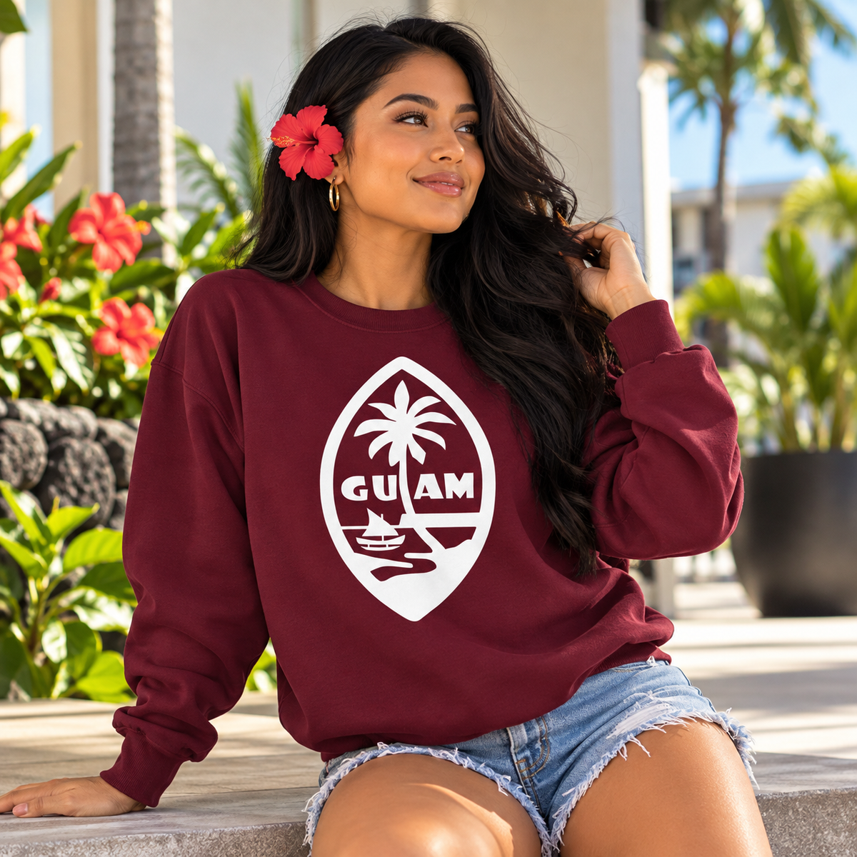 Guam Island Roots Crewneck Sweatshirt
