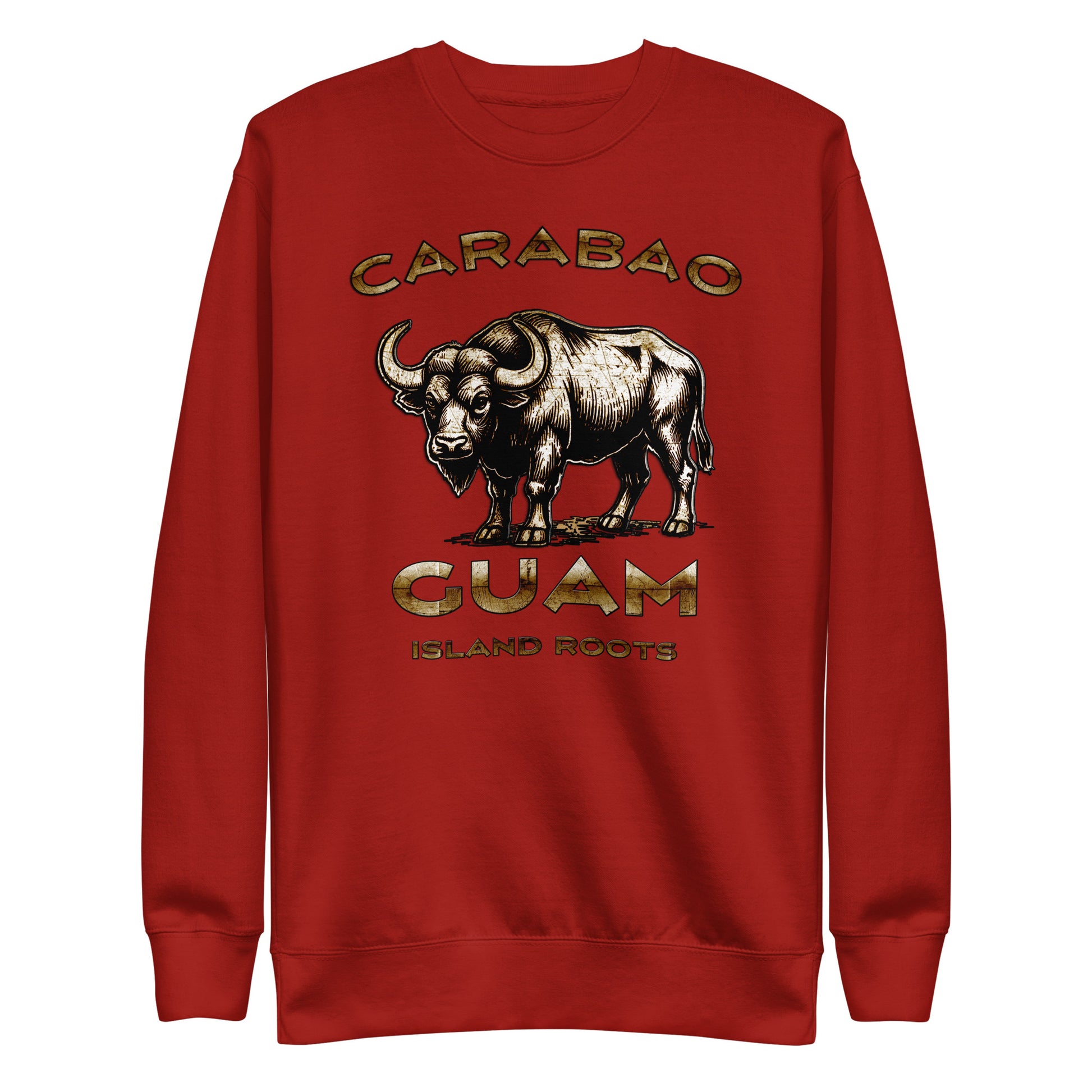 Cardinal Carabao Guam Island Roots Crewneck Sweatshirt product mockup by JAN Creations