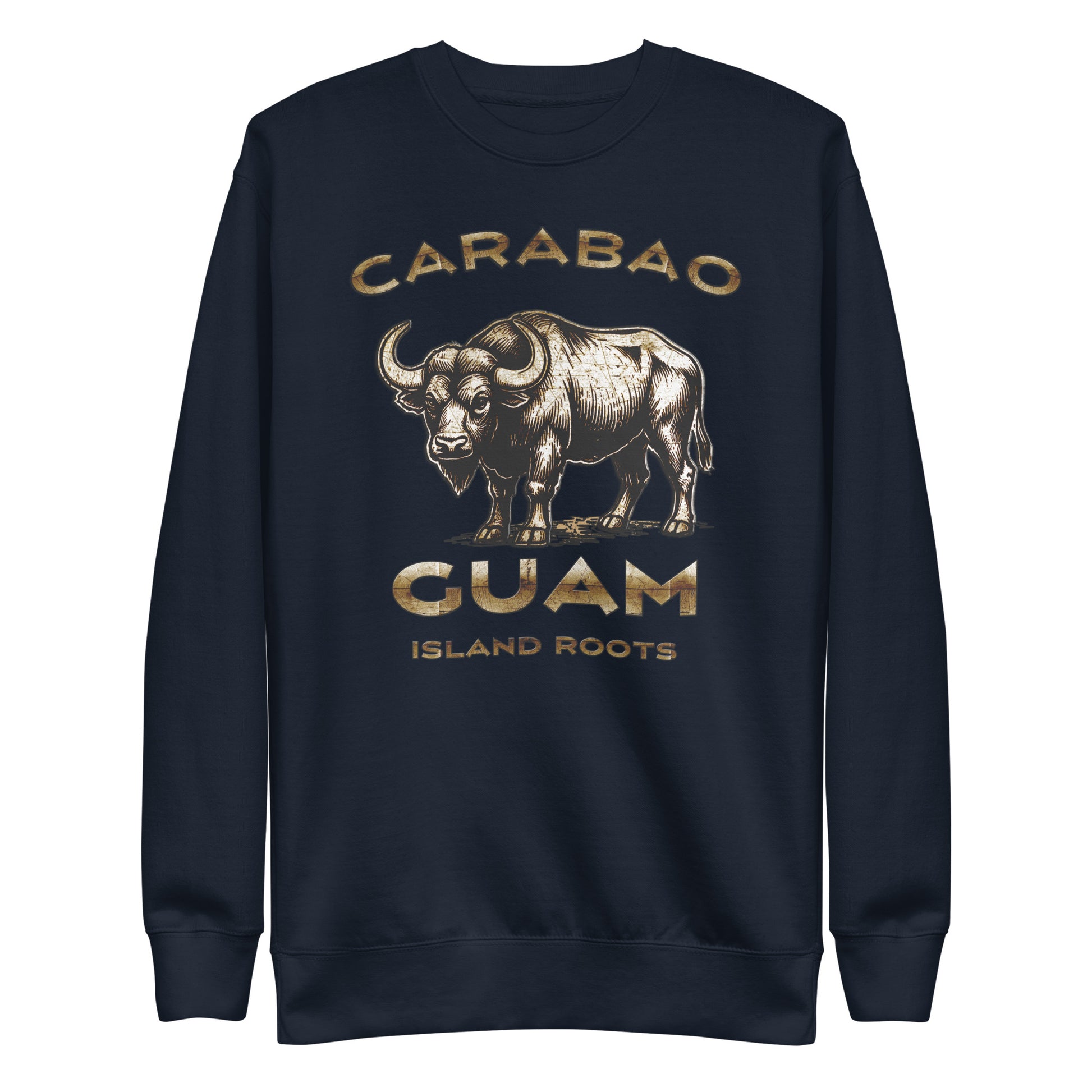 Navy Carabao Guam Island Roots Crewneck Sweatshirt product mockup by JAN Creations