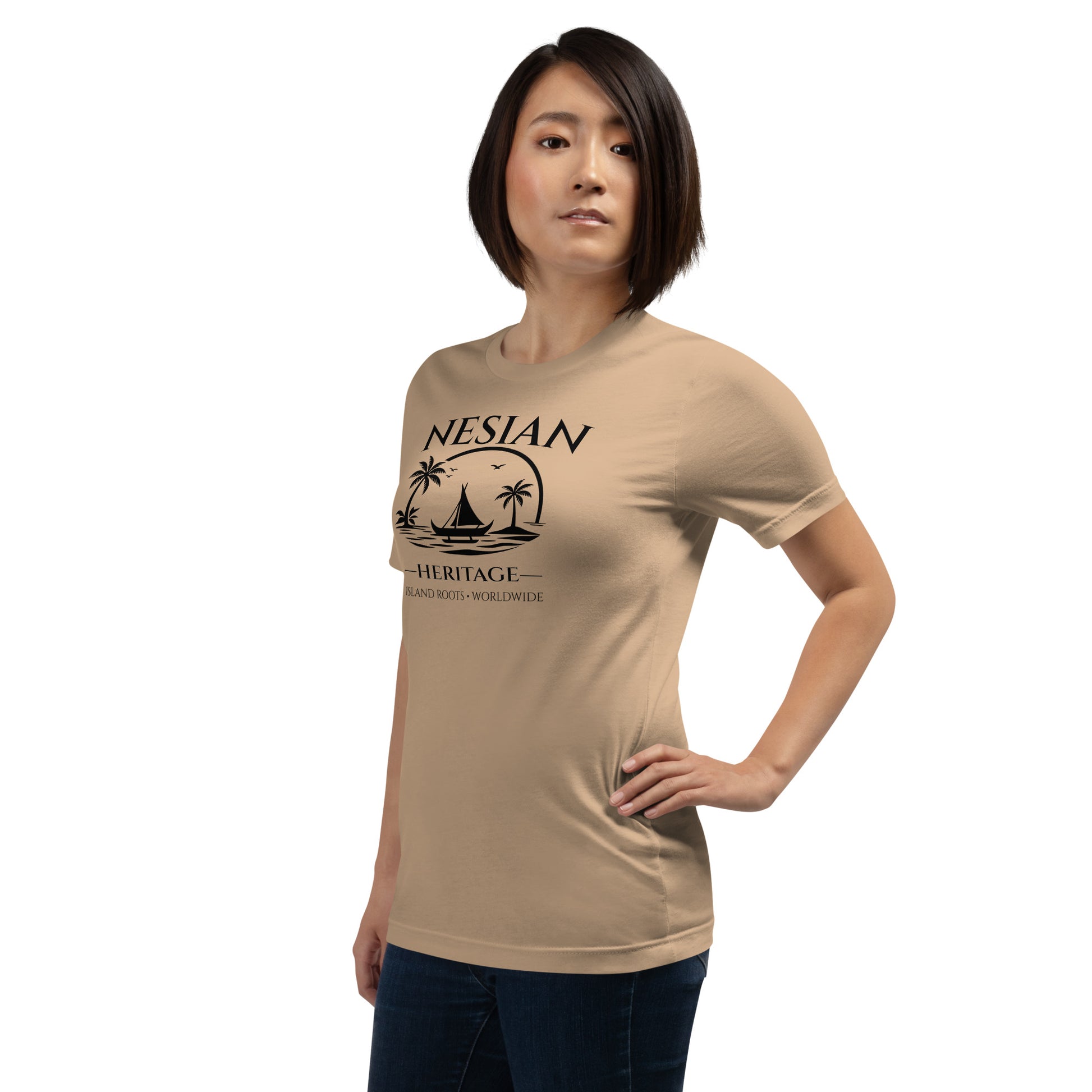 Tan Nesian Heritage Premium T-Shirt side front image by JAN Creations