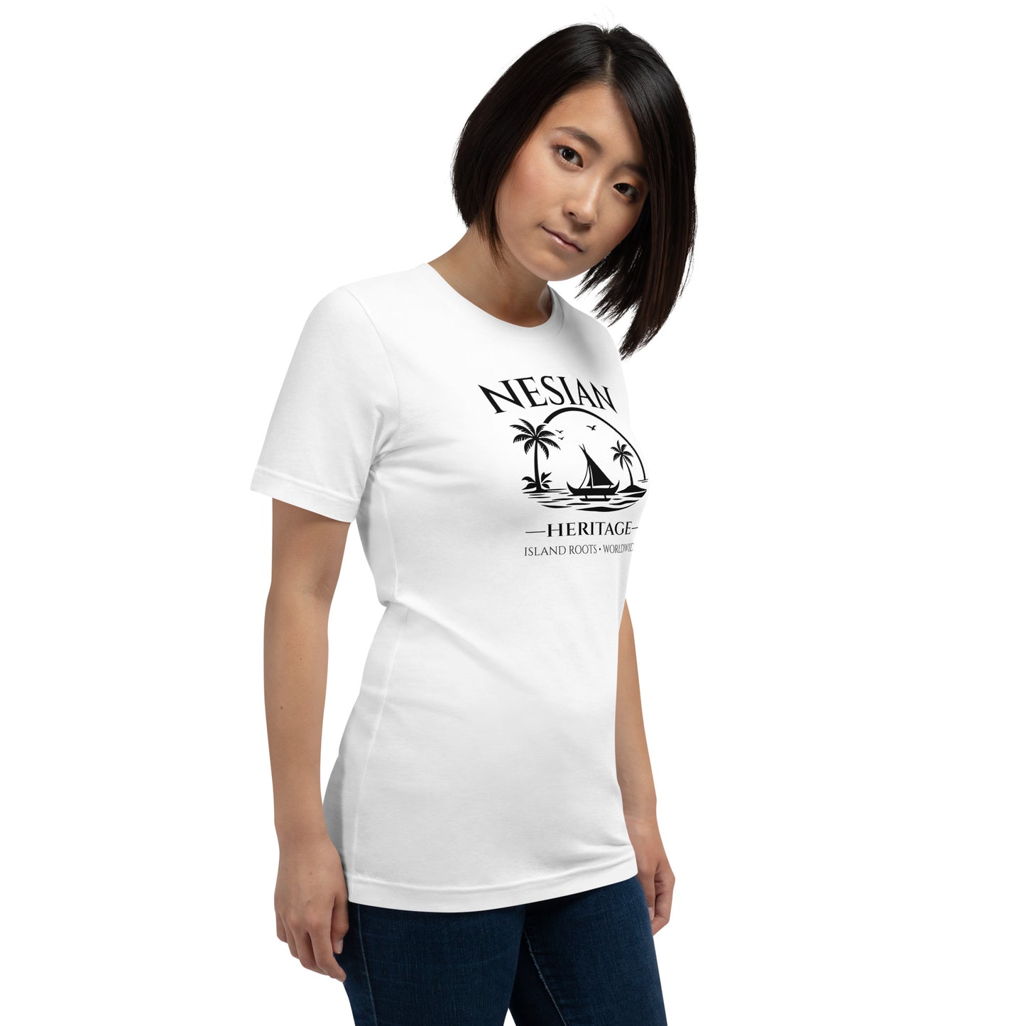 White Nesian Heritage Premium T-Shirt right front image by JAN Creations