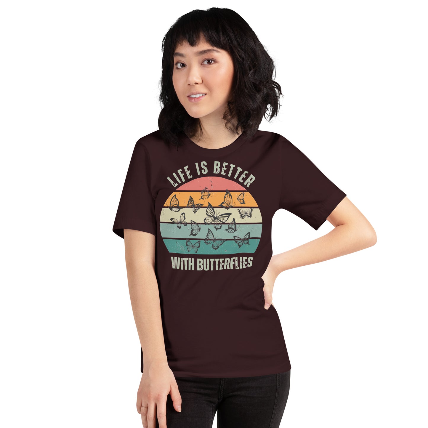 Unisex t-shirt - Retro Life is Better with Butterflies
